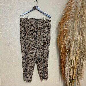 J. Crew Animal Print tapered pants size 16 style Jamie Pant pockets